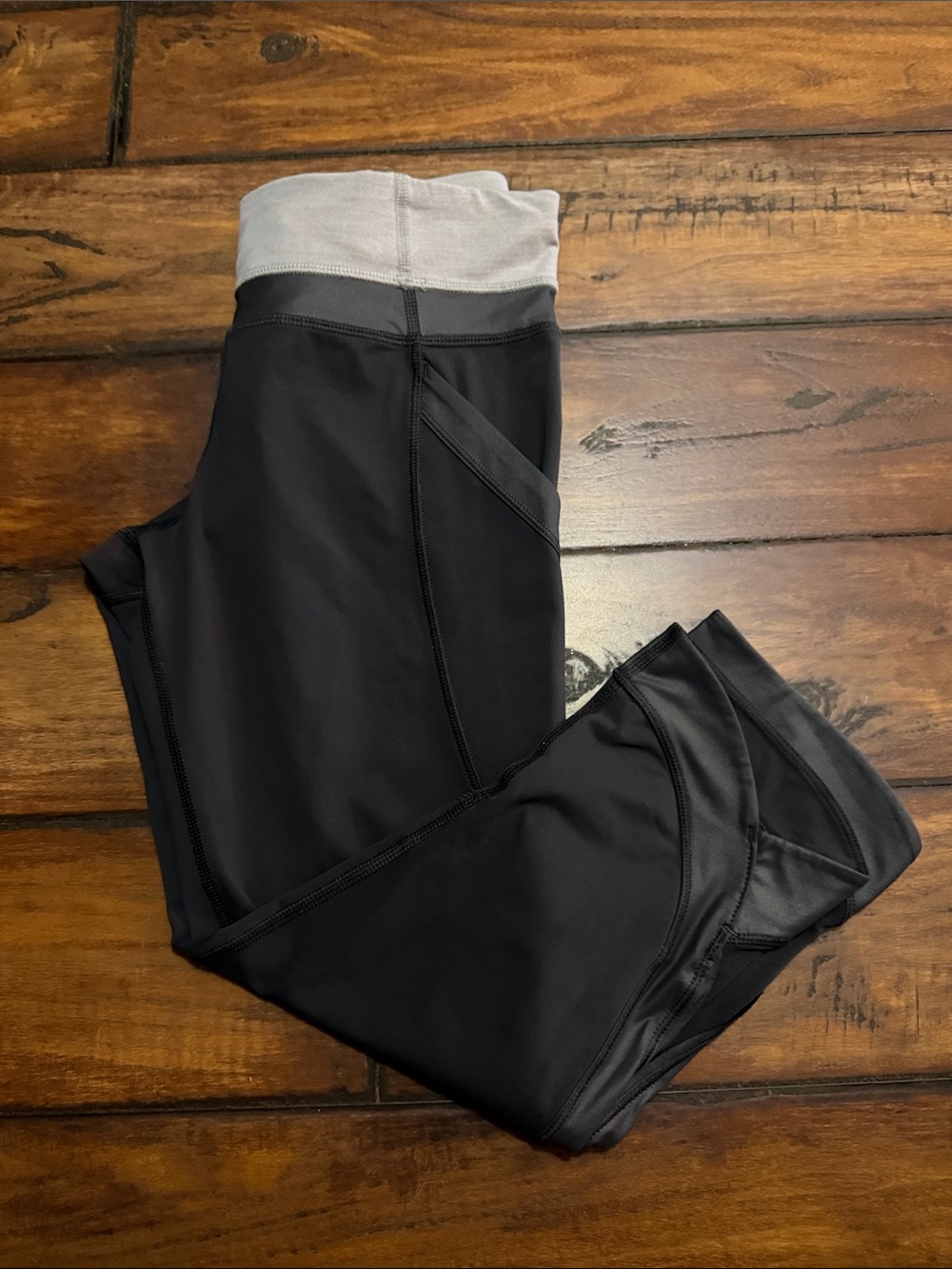 lululemon athletica Charcoal Capris  with Light Gray Waistband and Pockets